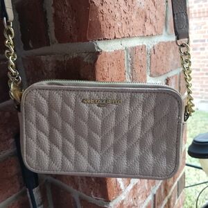 Karl Lagerfeld Beige Quilted Crossbody Bag